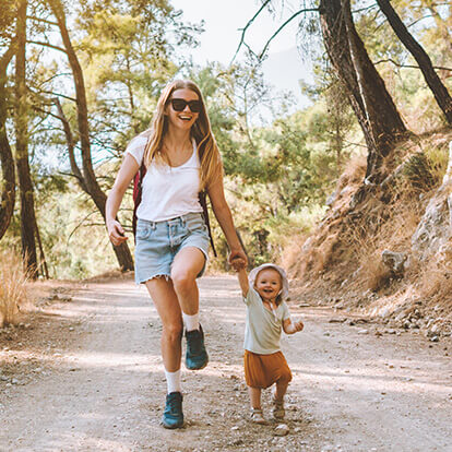Mother and Child Hiking